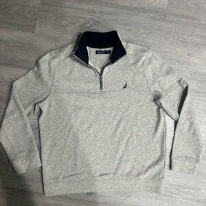 Nautica Men's Light Gray Zip-Up Sweater